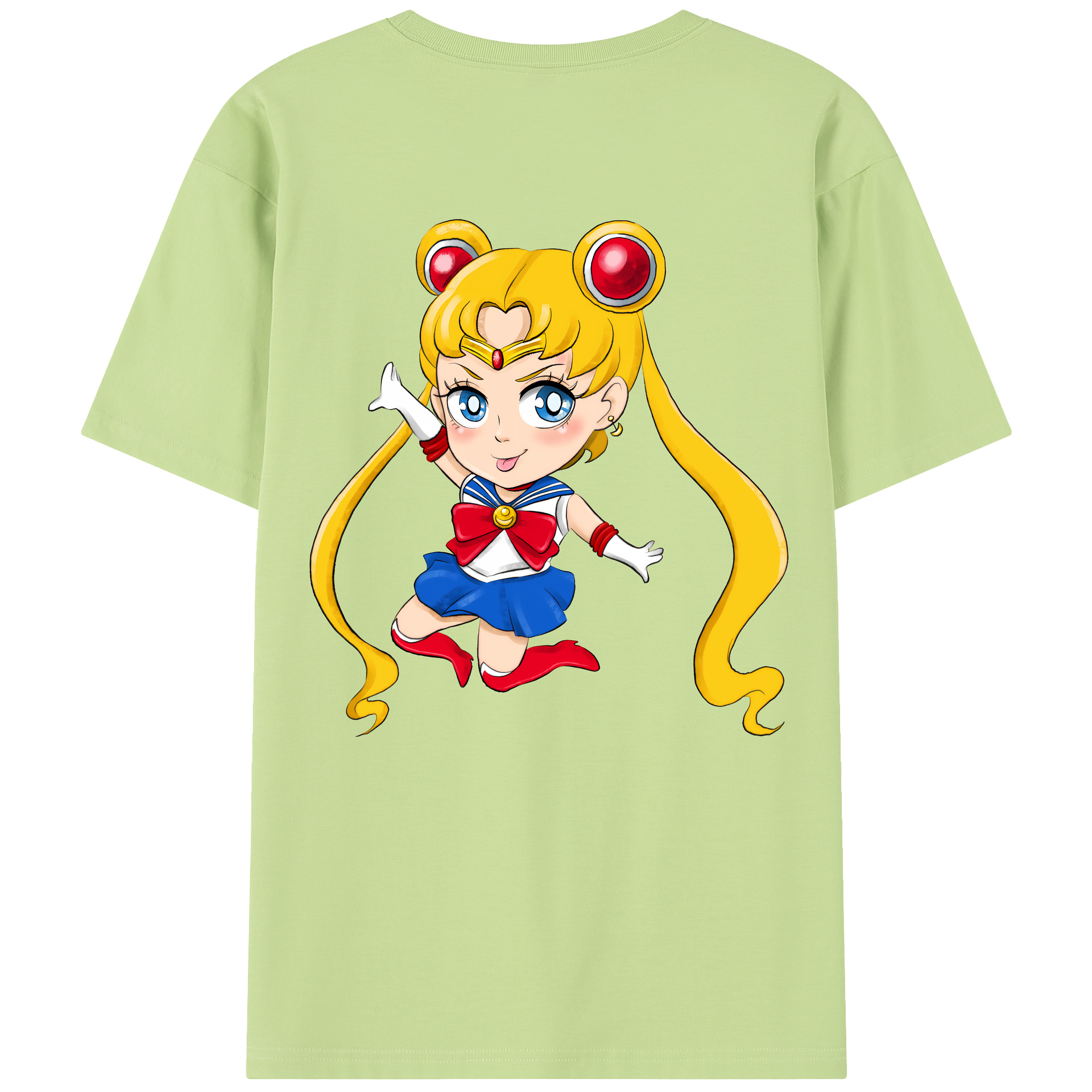 （画像用） 美少女戦士セーラームーン 月野 うさぎ つきの うさぎ Sailor Moon Tsukino Usagi 綿100％半袖Tシャツ（背面プリント）